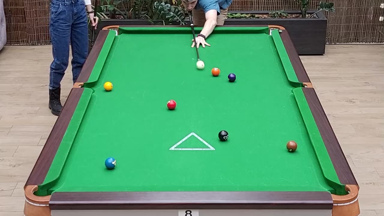 Guy Wins Billiards Game in Two Shots
