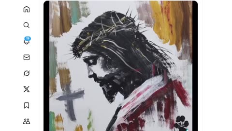 Painting of Jesus Christ - done by a German Shepard
