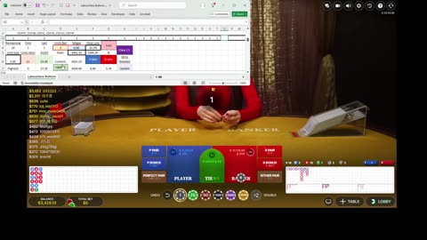 Live Baccarat - 34 units won in 15 minutes with BEC BER T2s BS and 20 number sequence Labouchère MM