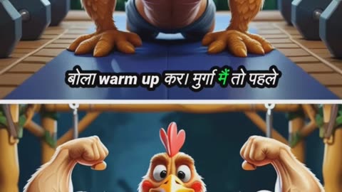 Murga ne dekhe patle legs, gym gaya aur ban gaya bodybuilder – jungle hil gaya! | Bolta Janwar AI