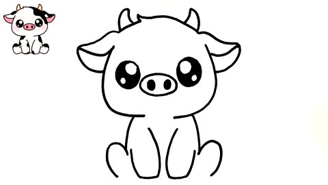HOW TO DRAW A CUTE COW KAWAII EASY