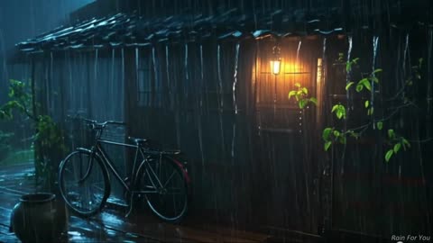 Close Your Eyes & Sleep Instantly 🌙 8 Hours of Heavy Rain & Thunder on a Tin Roof at Night