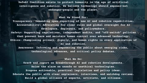 SafeAI Coalition – Protecting Humanity in the Age of AI & Robotics