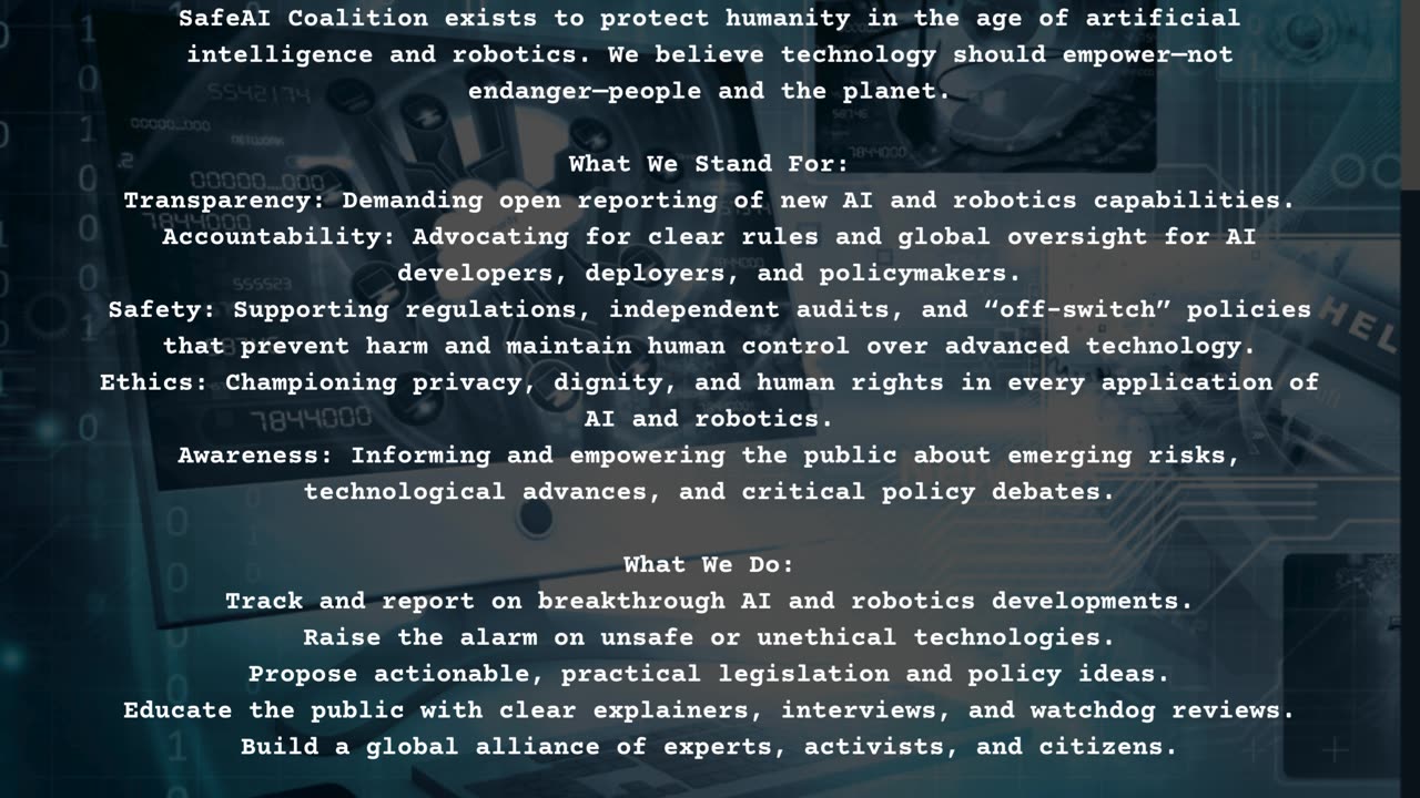 SafeAI Coalition – Protecting Humanity in the Age of AI & Robotics