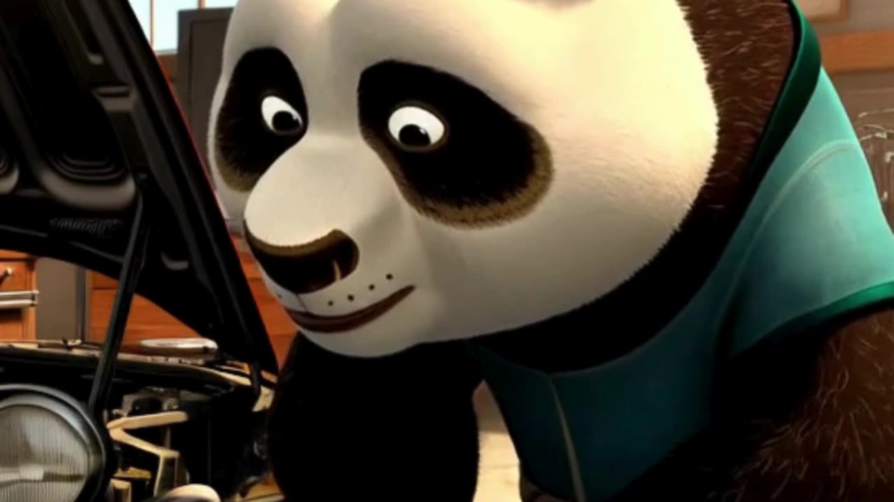 FLUFFY PANDA FIXING CAR ..