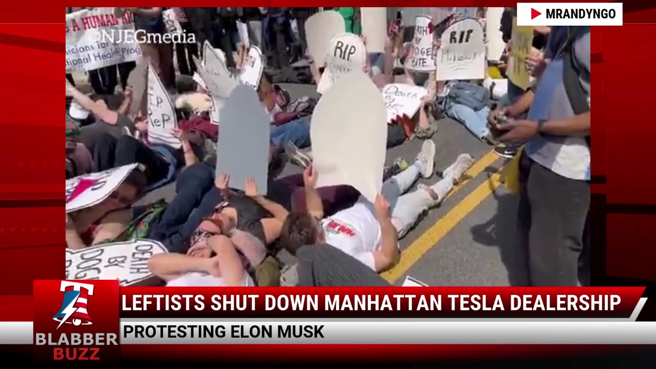 Leftists Shut Down Manhattan Tesla Dealership