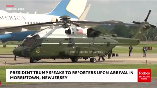 Trump Speaks To Reporters About Iran-Israel, As He Arrives In New Jersey