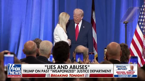 Trump warns against ‘weaponization’ of DOJ in wide-ranging speech