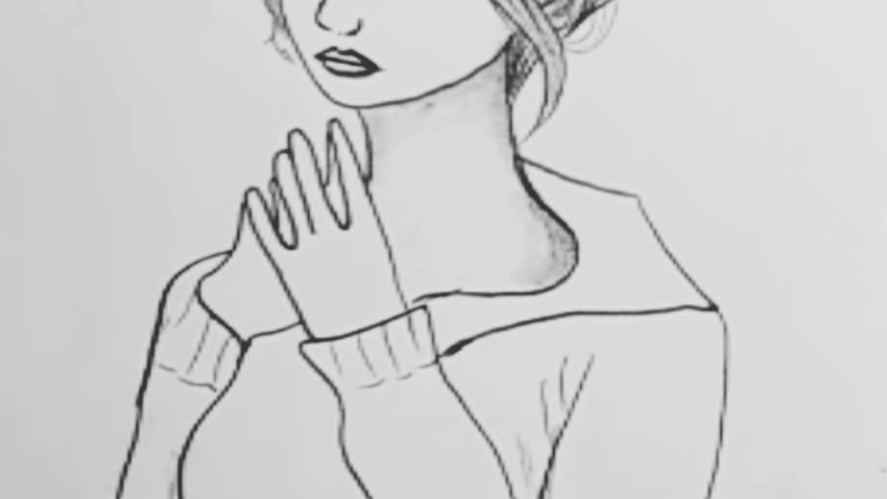 رسم فتاة بطريقة بسيطة
