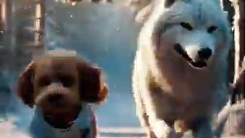 Tiny Dog Saves Giant Wolf From Freezing To Death