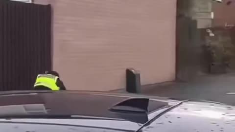 British police in action.