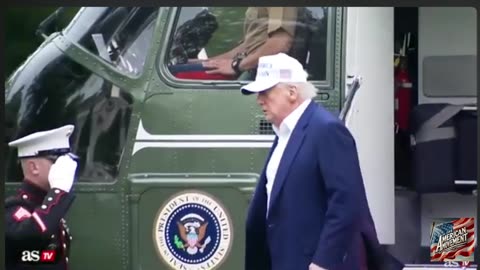 Trump giving respect to the Marine pilot and Marine saluting him leaving Marine One