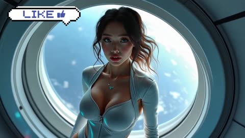 Beautiful women in space Feminine Retrofuturism