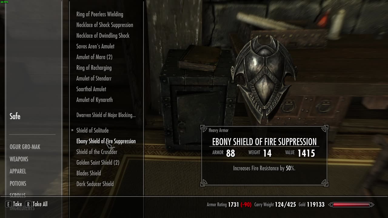 skyrim special edition OGUR GRO-MAK save file showcase