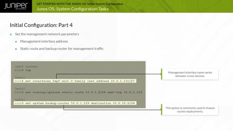 Get Started with the Junos OS: Module 2 - Junos CLI Operational Mode
