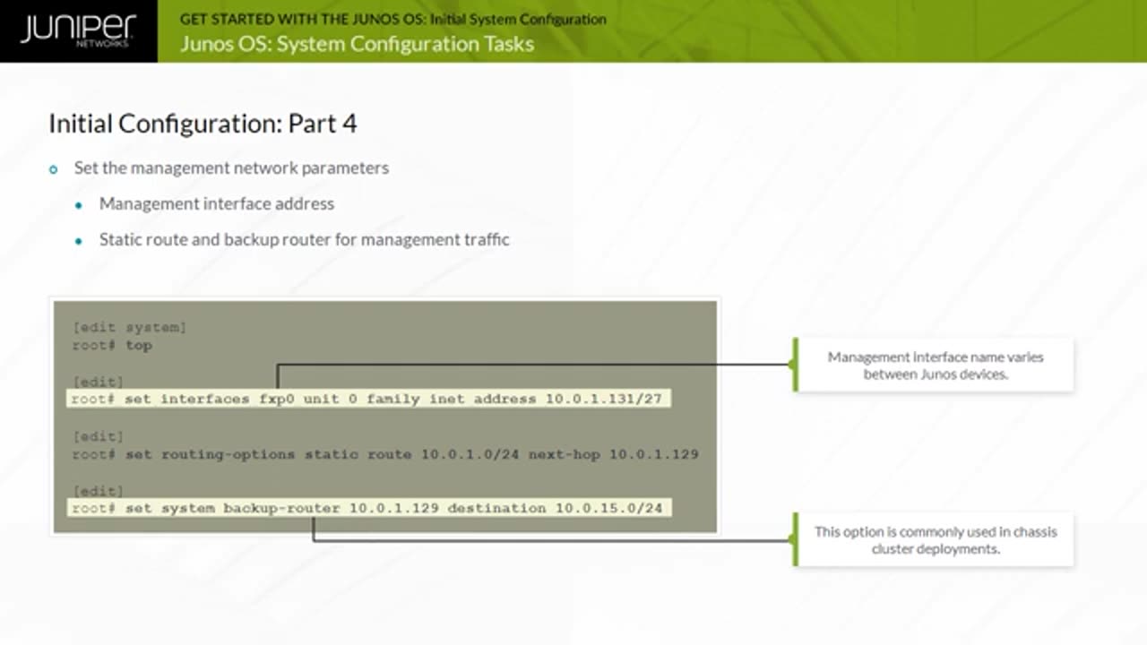 Get Started with the Junos OS: Module 2 - Junos CLI Operational Mode