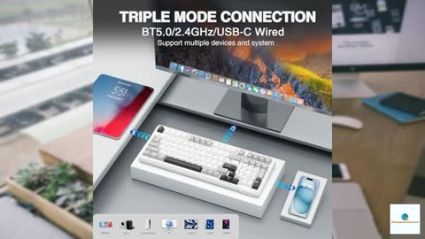 AULA F99 Wireless Mechanical Keyboard,Tri-Mode BT5.0/2.4GHz/USB-C Hot Swappable Custom Key