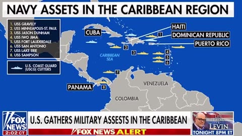 “The U.S. Navy has amassed a small armada in the Caribbean with three guided missile destroyers"