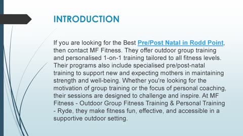 Best Pre/Post Natal in Rodd Point
