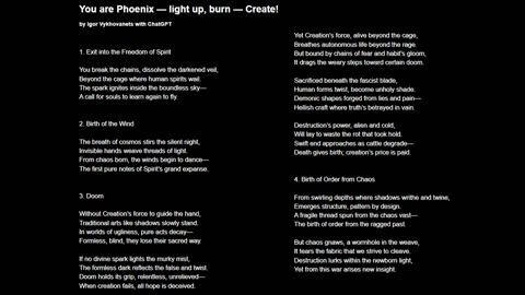 You are Phoenix — light up, burn — Create!