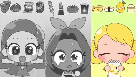 princesses' colouful food mukbang