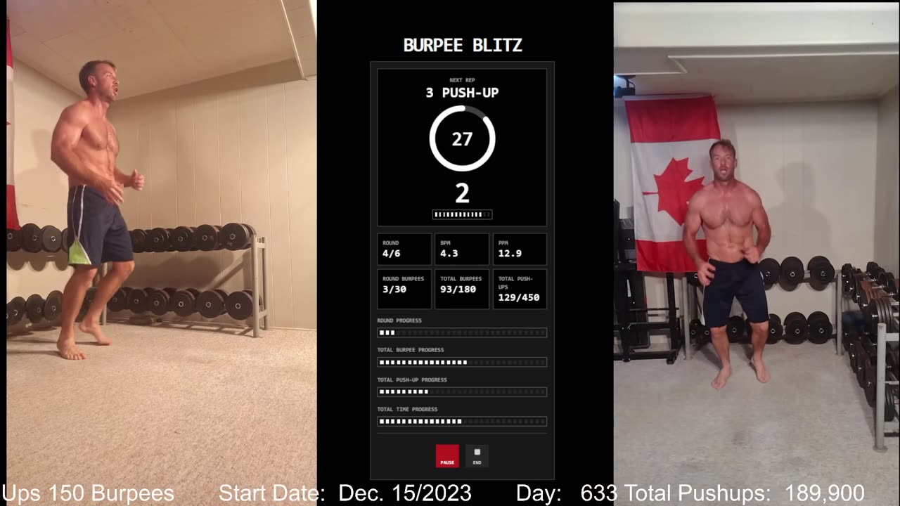 Everyday 300 push ups and 150 Burpees!