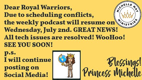 Wed. PODCAST will resume July 2, 2025