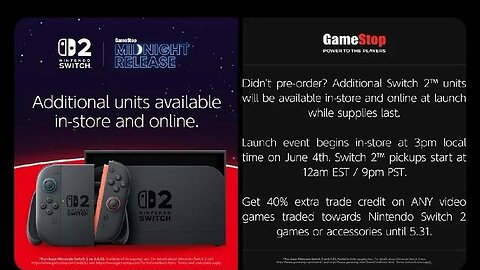 Wednesday, June 4, 2025. GameStop - Nintendo Switch 2 Midnight Release