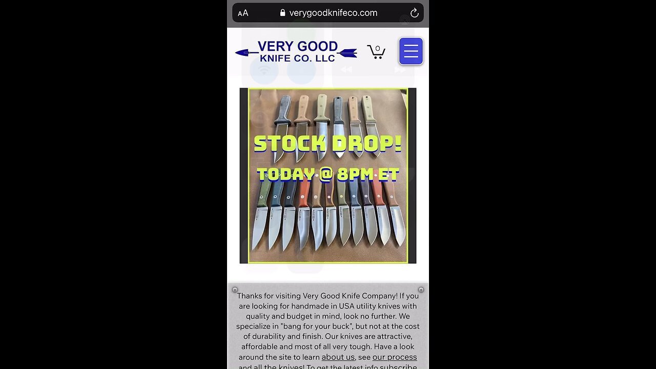 Drop time!!!!!!#verygoodknifecompany #linkinbio