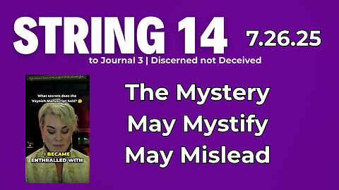 String 14 to 7.26.25 Journal | The Mystery of the Voynich Manuscript and AI decoding