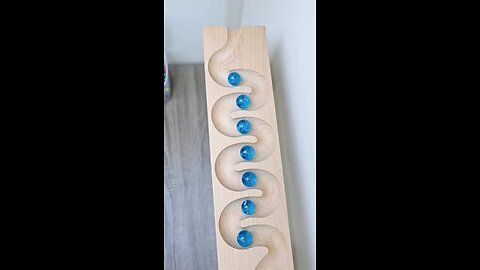 Marble run on wooden tracks ASMR..