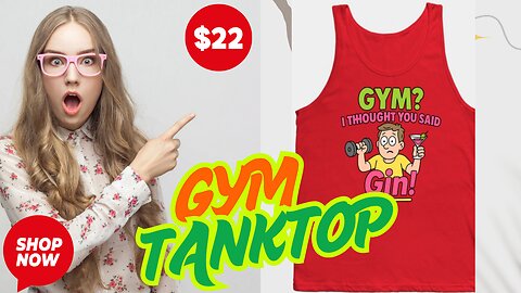 "Gym? I Thought You Said Gin!" Funny Tank Top for $22 Shop Now! Click The Link In Description