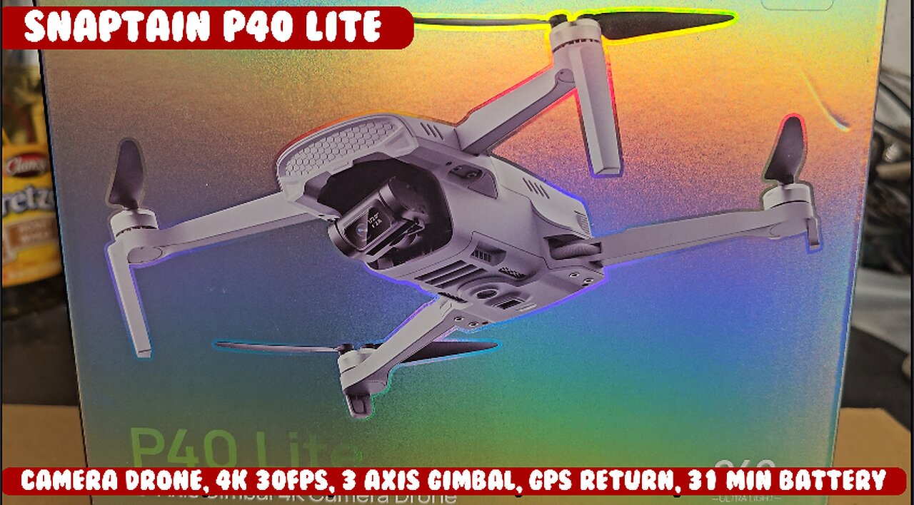 Snaptain P40 Lite drone, 249 grams, 4k/30fps. 3 axis gimbal, 31 minute flight time, ultra light