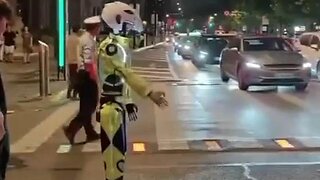 Shanghai, a robot traffic inspector named "Xiao Hu" regulates traffic in the Huangpu district