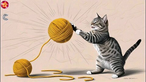 cat playing ball