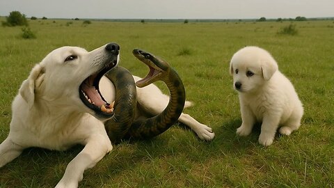 Brave Puppy Saves Mama Dog From Giant Snake Heartwarming Animal Rescue Story