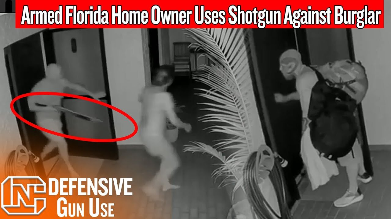 Caught on Camera: Armed Florida Home Owner Uses Shotgun Against Burglar