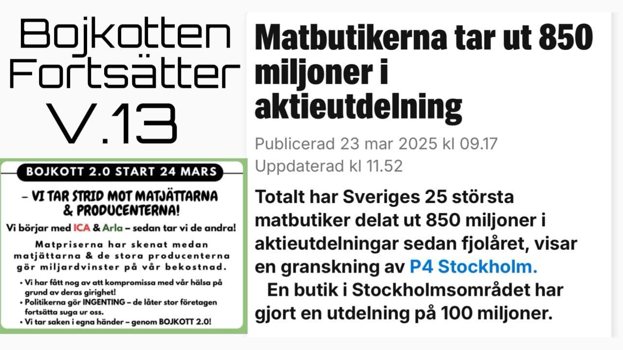 Bojkott 2.0 Vi fortsätter bojkotta v13 💪🙏❤️