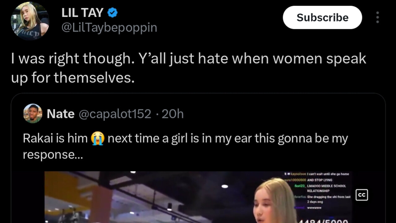Lil Tay responds to viral video of her arguing with Rakai