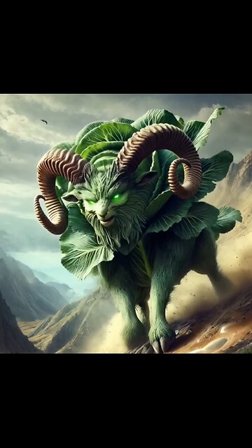 🌿🦁 "animal+vegetable hybrid 3D animation short video🍆🐘"