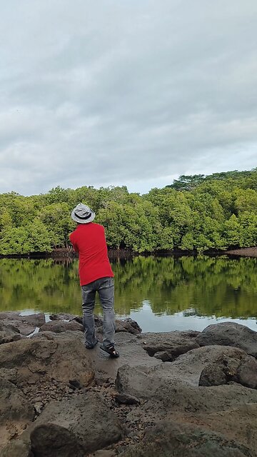 fishing handsome man
