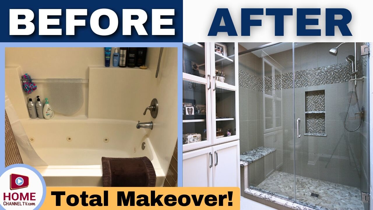 Before & After Bathroom Renovation - Expanded Shower, Vanity & More!