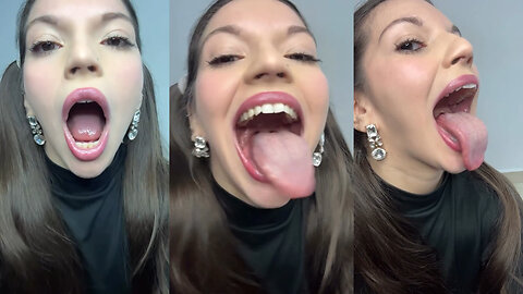 HOT WOMAN WIDE OPEN MOUTH & TONGUE ASMR PART 3
