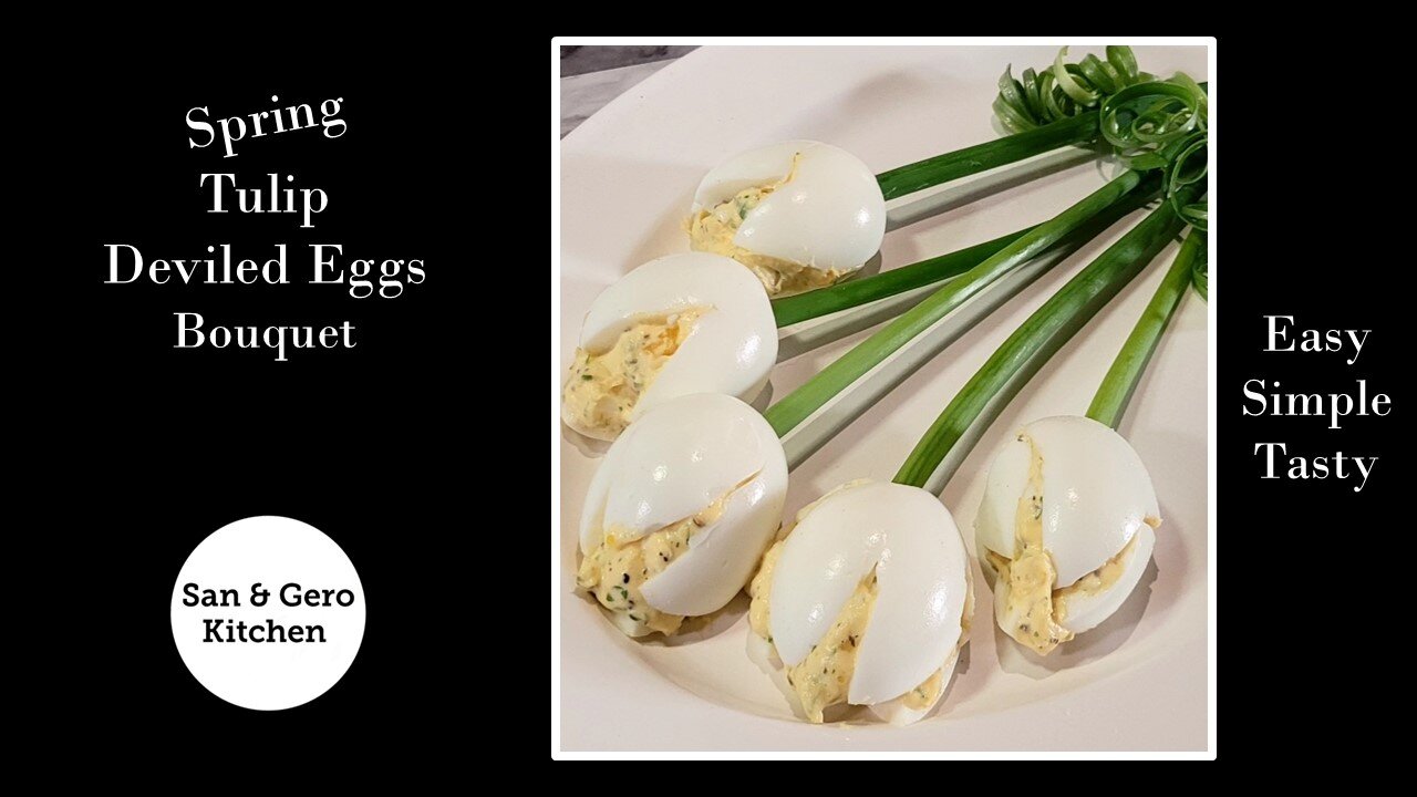 How to make a Spring Tulip Deviled Eggs Bouquet