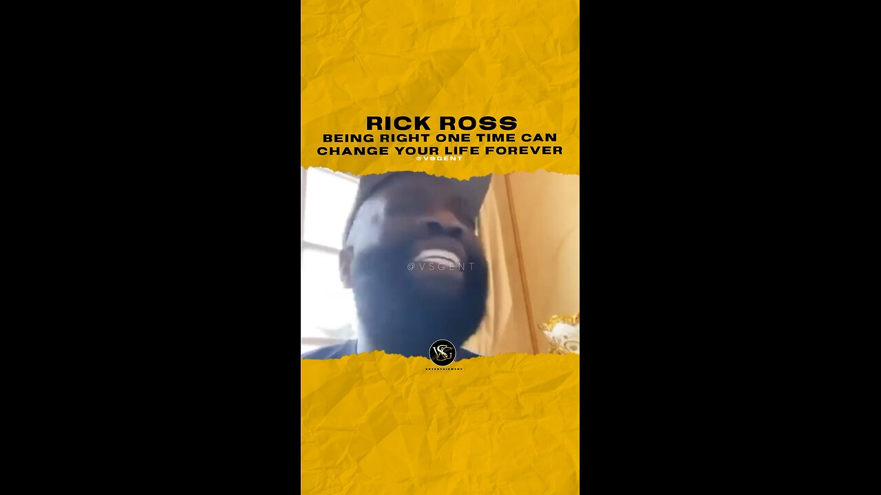 #rickross Being right one time can change your life forever