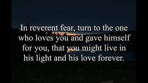 To Love And Fear God