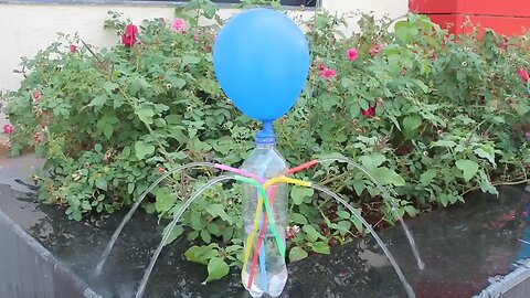 pressure fountain with balloon