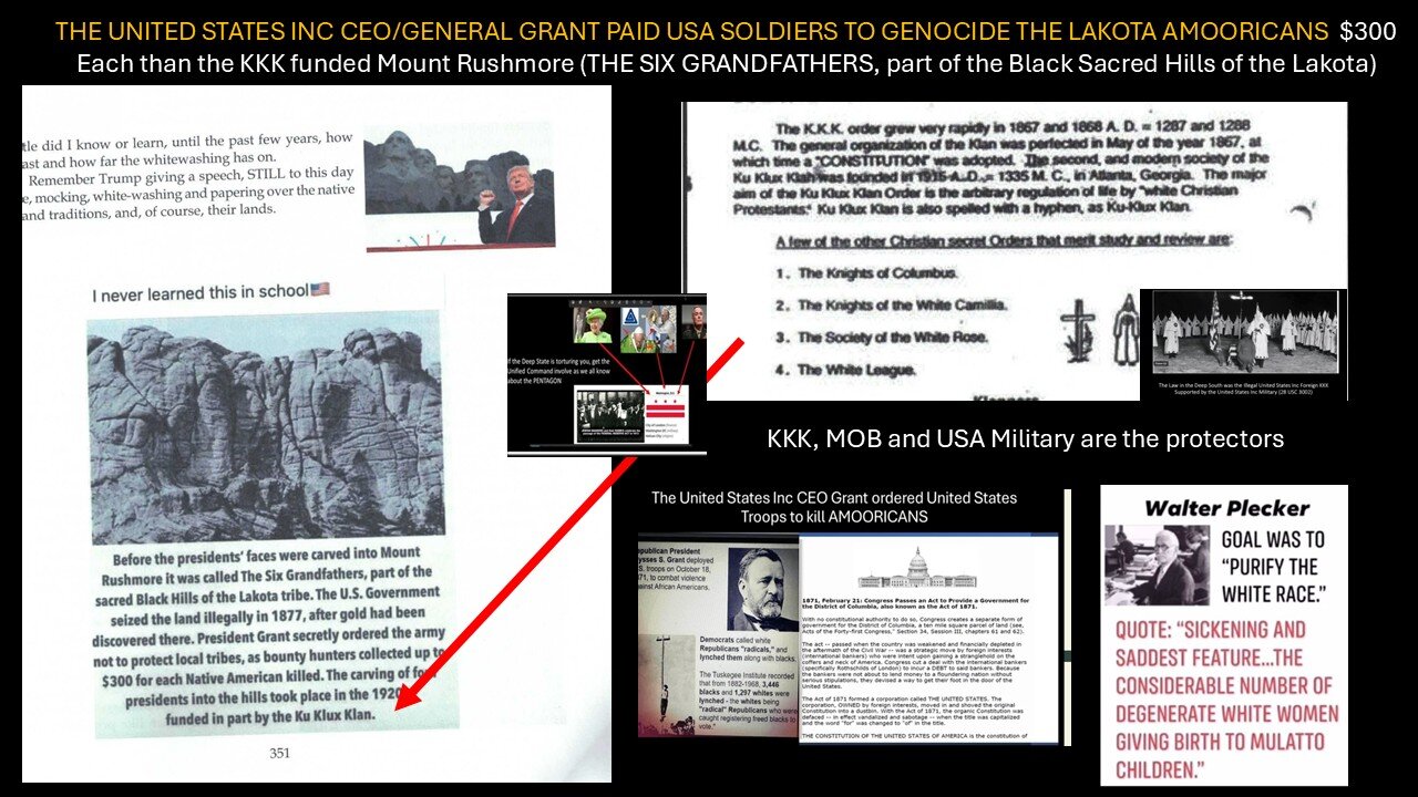 USA INC IS A FOREIGN CORP COVERING UP THEIR GENOCIDE BY HIRING ACTORS TOO. EVERYTHING IS FAKE!