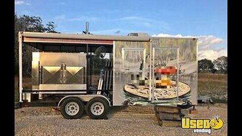 LOADED Turnkey 2014 Custom BBQ Concession Trailer w/ Porch & Ole Hickory Pit Rotisserie Smoker