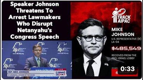 "Johnson Threatens Arrest for Lawmakers Disrupting Netanyahu's Congress Speech"